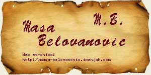 Maša Belovanović vizit kartica